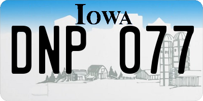 IA license plate DNP077