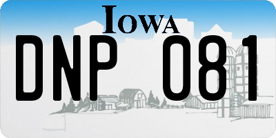 IA license plate DNP081