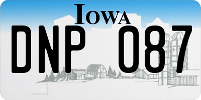 IA license plate DNP087