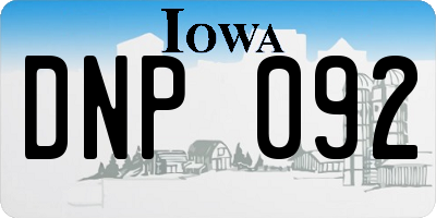 IA license plate DNP092