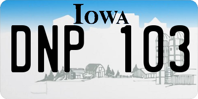 IA license plate DNP103