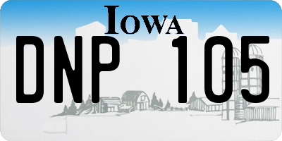 IA license plate DNP105