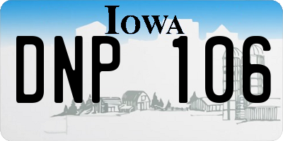 IA license plate DNP106