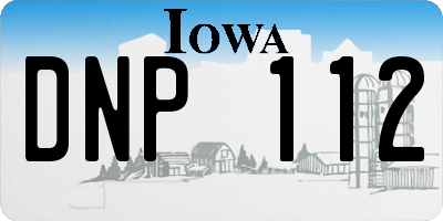 IA license plate DNP112