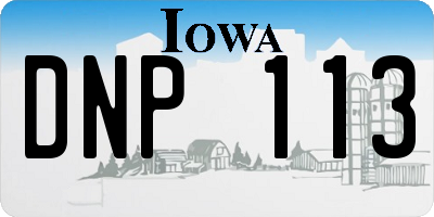 IA license plate DNP113
