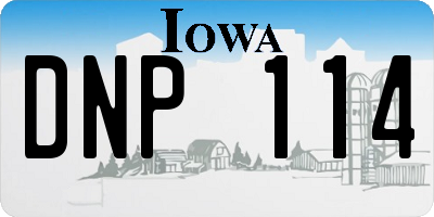IA license plate DNP114