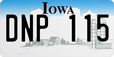 IA license plate DNP115
