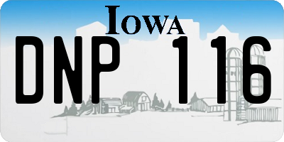IA license plate DNP116