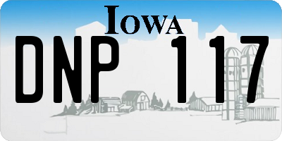 IA license plate DNP117