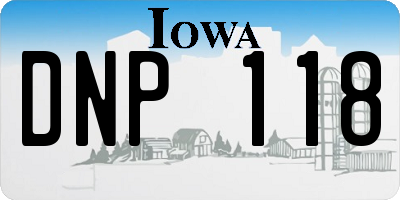 IA license plate DNP118