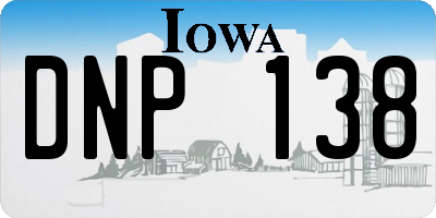 IA license plate DNP138