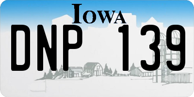 IA license plate DNP139