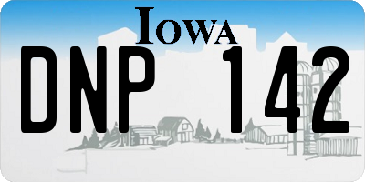 IA license plate DNP142