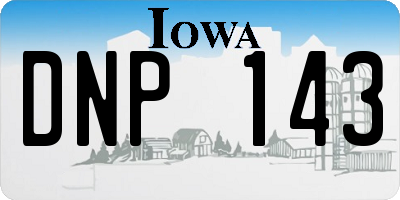 IA license plate DNP143