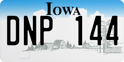 IA license plate DNP144