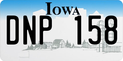 IA license plate DNP158