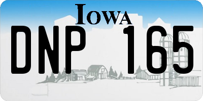 IA license plate DNP165