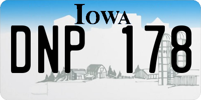IA license plate DNP178