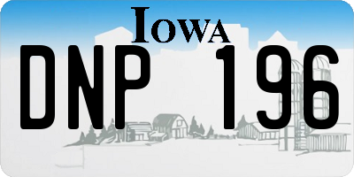 IA license plate DNP196