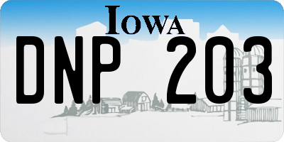 IA license plate DNP203