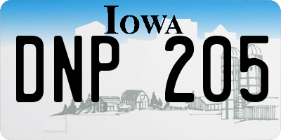 IA license plate DNP205