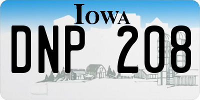 IA license plate DNP208