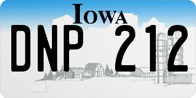 IA license plate DNP212