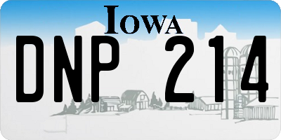 IA license plate DNP214