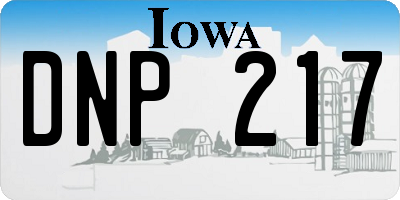 IA license plate DNP217