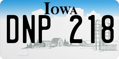 IA license plate DNP218