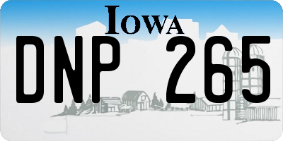 IA license plate DNP265