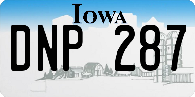 IA license plate DNP287