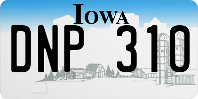 IA license plate DNP310