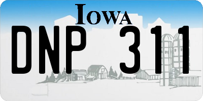 IA license plate DNP311