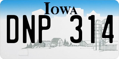IA license plate DNP314