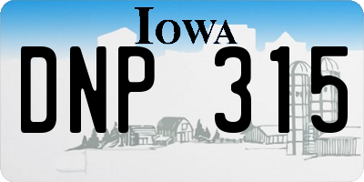 IA license plate DNP315