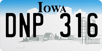 IA license plate DNP316