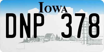 IA license plate DNP378