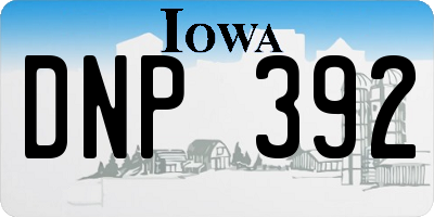 IA license plate DNP392