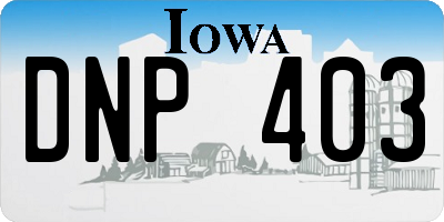 IA license plate DNP403