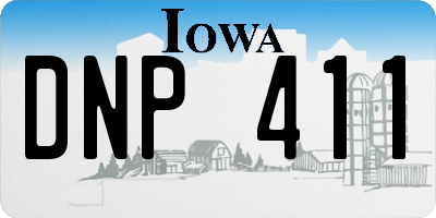 IA license plate DNP411