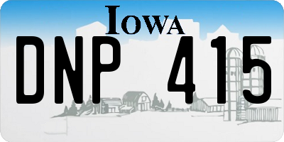 IA license plate DNP415