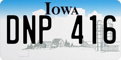 IA license plate DNP416