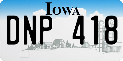 IA license plate DNP418