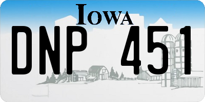IA license plate DNP451