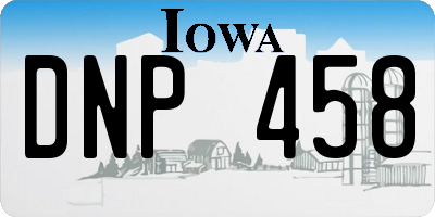 IA license plate DNP458