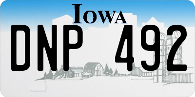 IA license plate DNP492