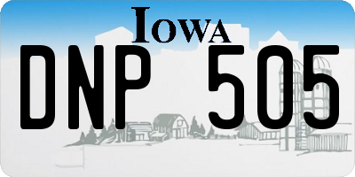 IA license plate DNP505