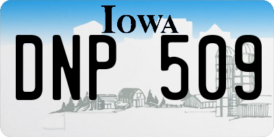IA license plate DNP509