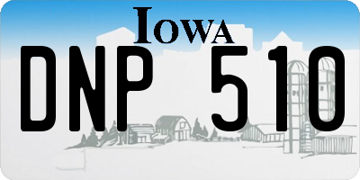 IA license plate DNP510